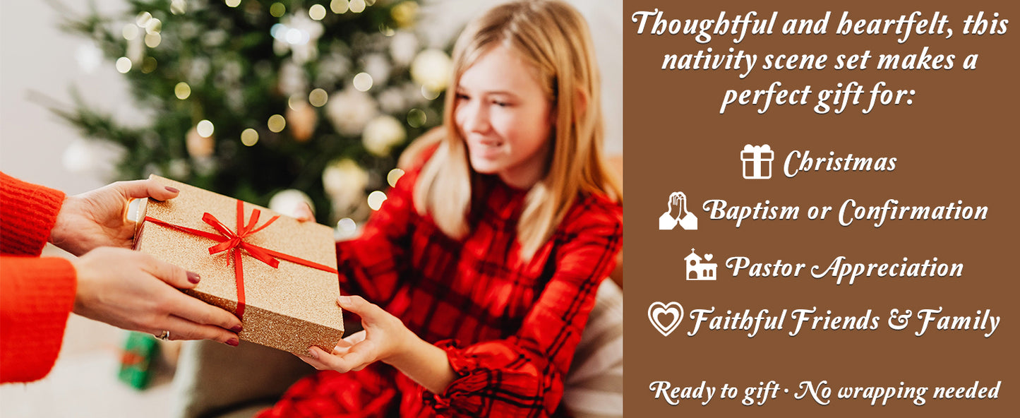 Nativity Set Three Wise Men - 8.7" Large Size Hand-Carved Resin Nativity Collection Figurines,3 Pcs Classic Nativity Scene Wisemen Figures Indoor 3 Kings Christmas Decorations Gifts for Holy Family