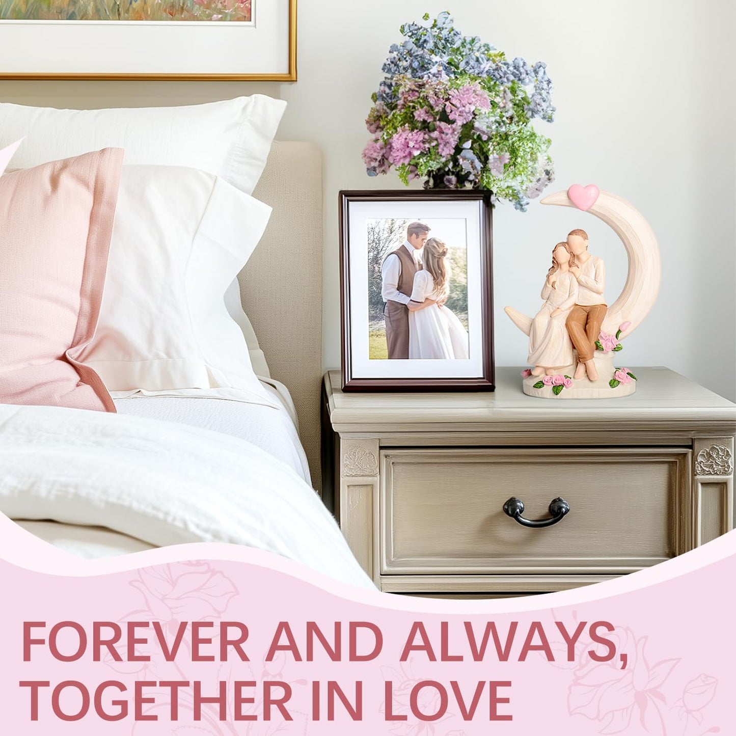 Wedding gift couple on moon bedroom