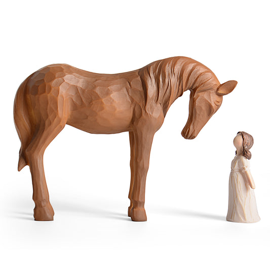 Horse Gifts for Girls - Girl & Horse Figurine Gifts for Horses Lovers Women Sculpted Hand-Painted Resin Horses Stuff Decor Equestrian Cowgirl