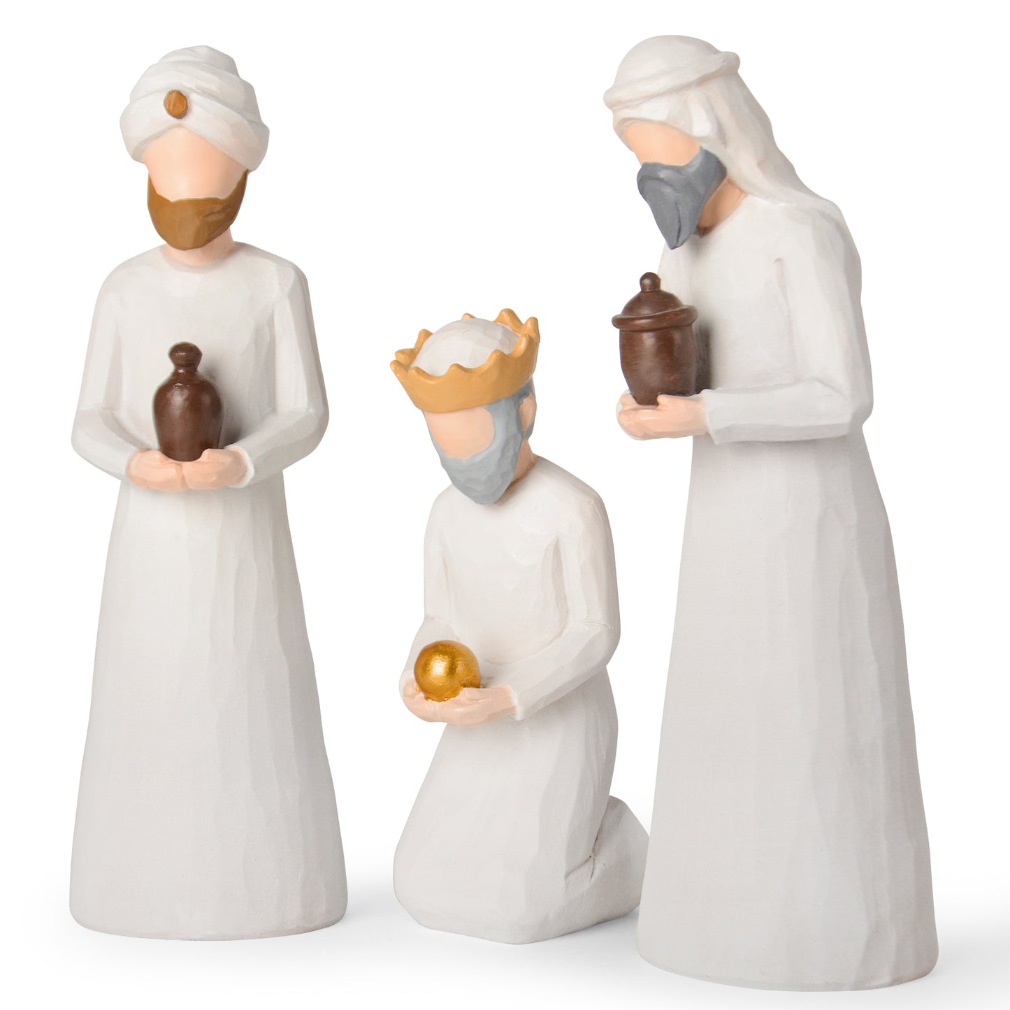 Nativity Set Three Wise Men - 8.7" Large Size Hand-Carved Resin Nativity Collection Figurines,3 Pcs Classic Nativity Scene Wisemen Figures Indoor 3 Kings Christmas Decorations Gifts for Holy Family