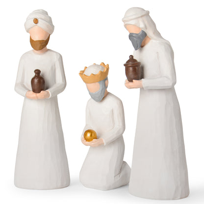 Nativity Set Three Wise Men - 8.7" Large Size Hand-Carved Resin Nativity Collection Figurines,3 Pcs Classic Nativity Scene Wisemen Figures Indoor 3 Kings Christmas Decorations Gifts for Holy Family