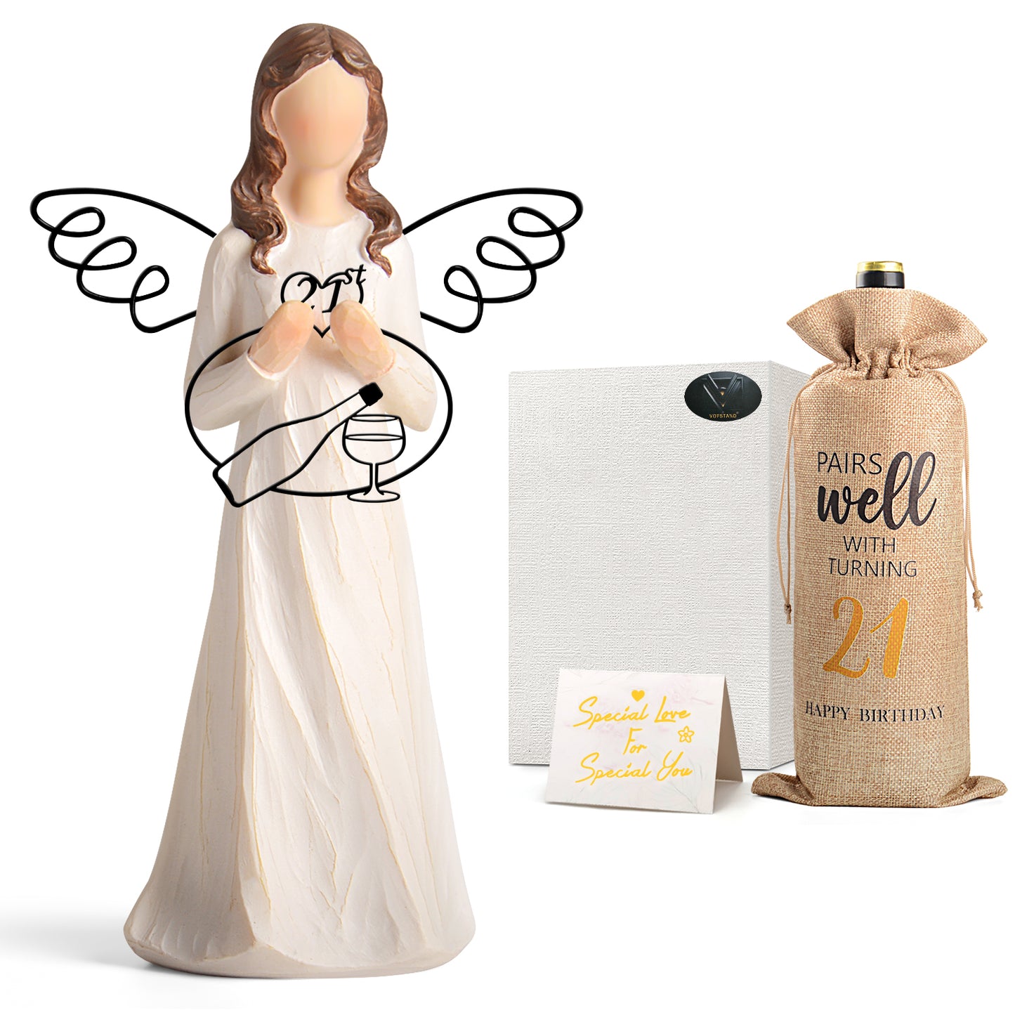 Birthday Gifts for Her - Happy Birthday Angel Figurine for Mom Wife Sisters Friends Unique Birthday Gifts for Women Birthday Party Decorations for Her