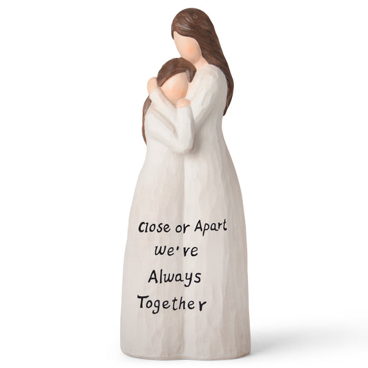 Mom Birthday Gifts From Daughter: 9.25'' Mother Daughter Figurine Mom Gifts Hand-Painted Resin Sculpture, Mothers Day Christmas Sentimental Gifts for Moms - Close Or Apart, We're Always Together