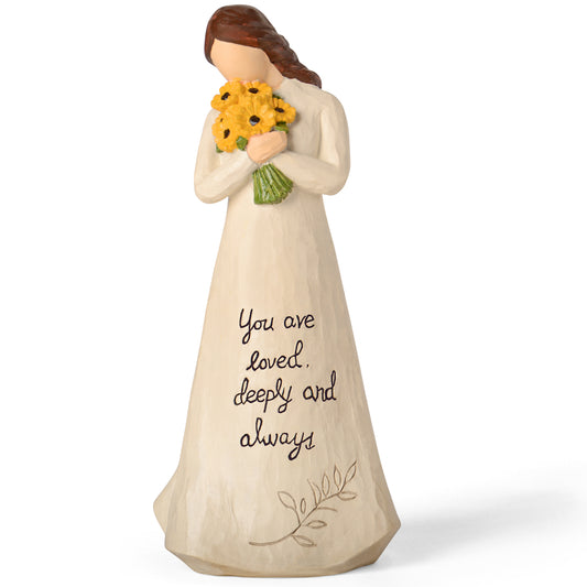 Sunflower Gifts for Women Birthday - 9.25'' Large Hand-Painted Resin Sunflower Figure Get Well Gifts Sunflower Decor, Encouragement Friendship Gifts for Women Friends Mom Sister Daughter