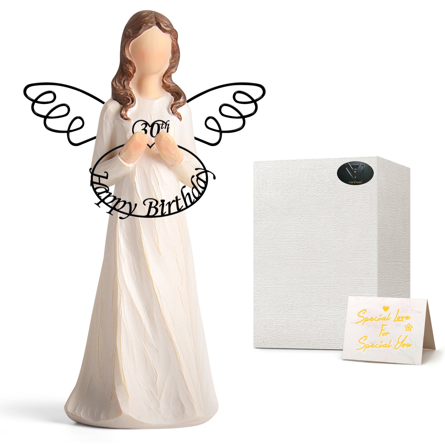 Birthday Gifts for Her - Happy Birthday Angel Figurine for Mom Wife Sisters Friends Unique Birthday Gifts for Women Birthday Party Decorations for Her