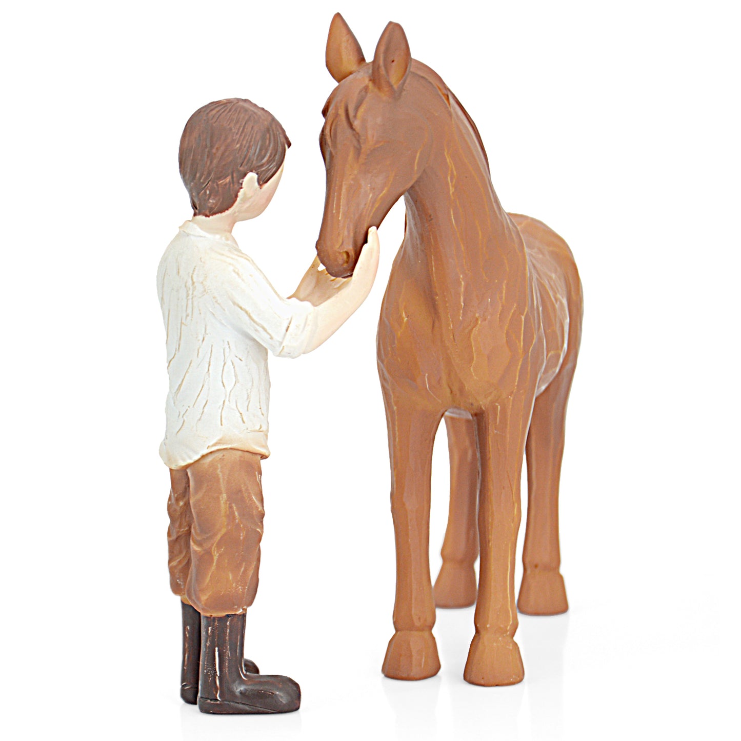 Horse Stuff Cowboys Gifts Christmas - Cowboy Embraces Horse Figurine Gifts for Horses Lovers Sculpted Hand-Painted Resin Horses Decor Equestrian