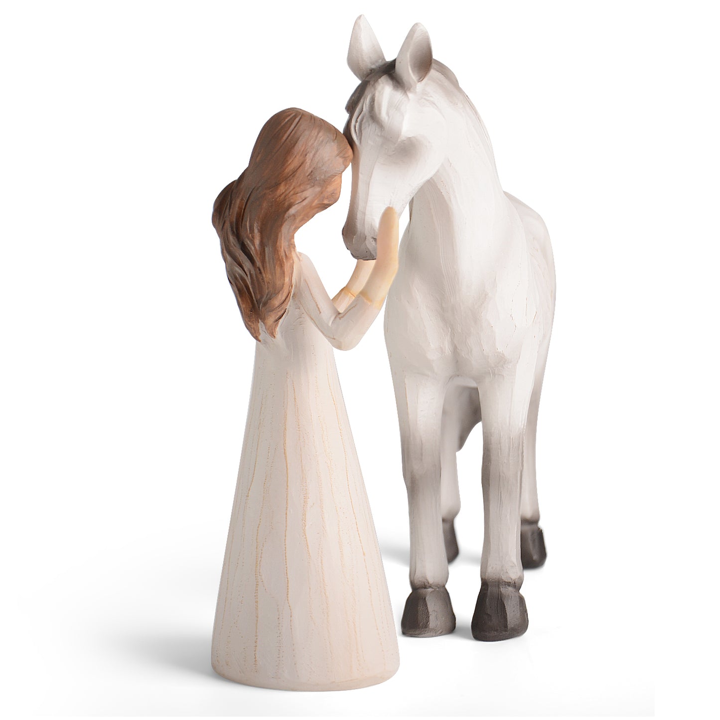 Horse Gifts for Girls Women - Girl Embraces Horses Figurine Gifts for Horse Lovers Women Sculpted Hand-Painted Resin Decor Cowgirl Equestrian Gifts Stuff