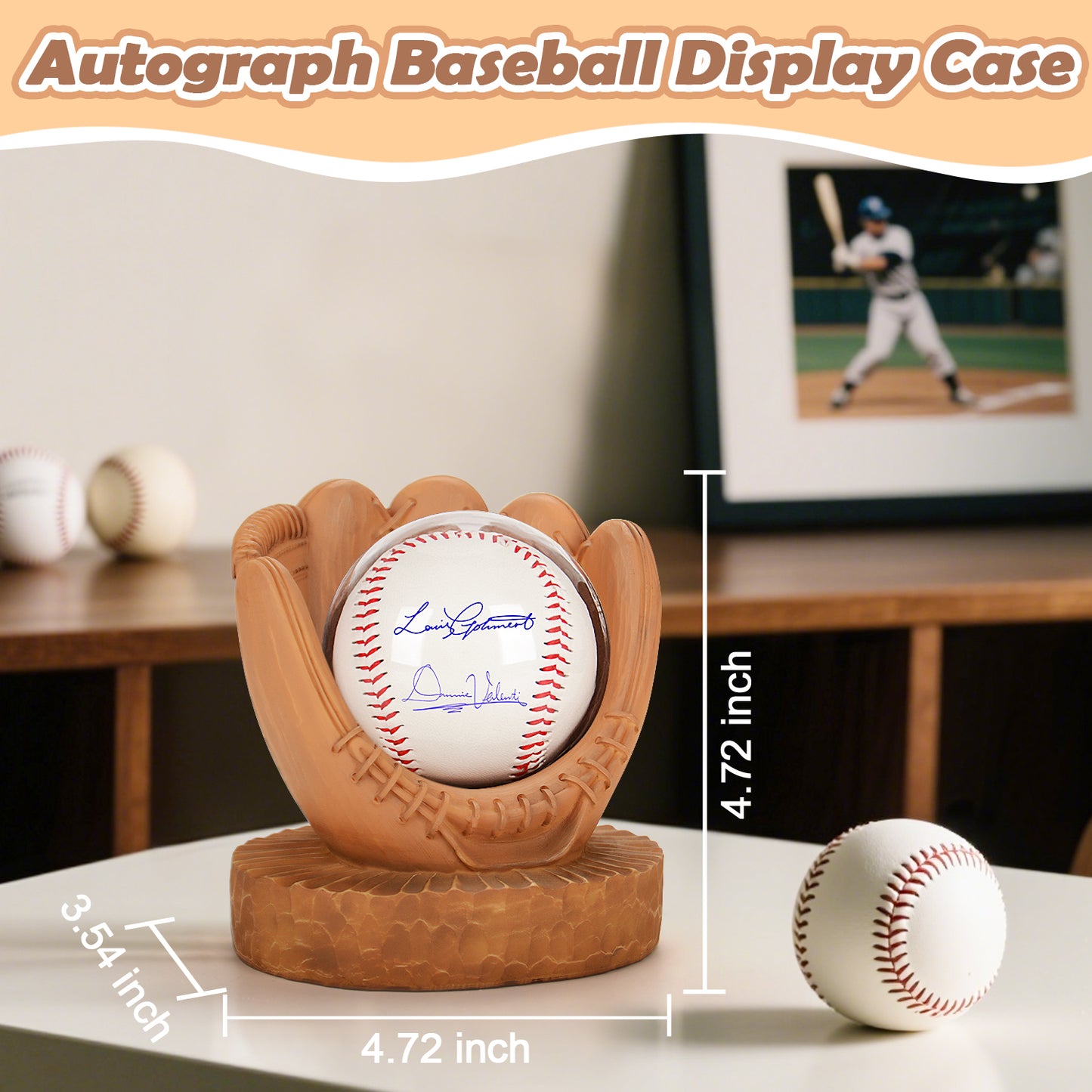 Baseball Holder Baseball Display Set: Baseball Glove Ball Holder Baseball Gifts for Boys,Sons, Men, Team Player,Resin Baseball Stand Baseball Collector Memorabilia Gift Baseball Themed Decor