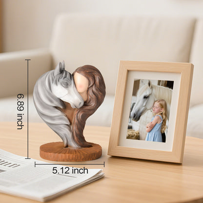 Horse Gifts for Girls Women - Horse Stuff Figurine Gifts for Horses Lovers Women Sculpted Hand-Painted Resin Cowgirl Equestrian Memorial Gift