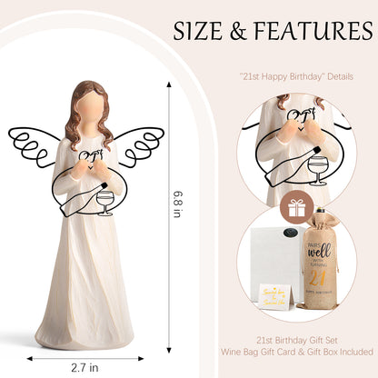 Birthday Gifts for Her - Happy Birthday Angel Figurine for Mom Wife Sisters Friends Unique Birthday Gifts for Women Birthday Party Decorations for Her