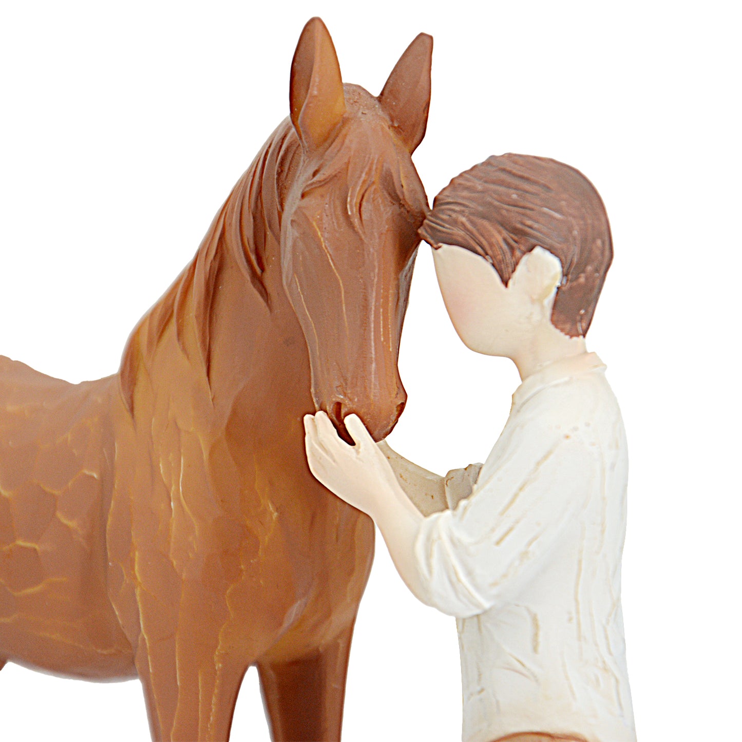 Horse Stuff Cowboys Gifts Christmas - Cowboy Embraces Horse Figurine Gifts for Horses Lovers Sculpted Hand-Painted Resin Horses Decor Equestrian