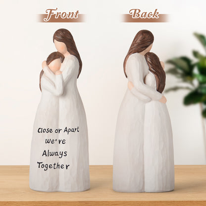Mom Birthday Gifts From Daughter: 9.25'' Mother Daughter Figurine Mom Gifts Hand-Painted Resin Sculpture, Mothers Day Christmas Sentimental Gifts for Moms - Close Or Apart, We're Always Together