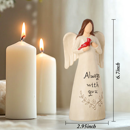 Cardinal Gifts for Women – Christmas Red Cardinal Decor Angel Figurine, Sympathy Gifts for Loss of Loved One, Grief Gifts for Women, Memorial Bereavement Gifts