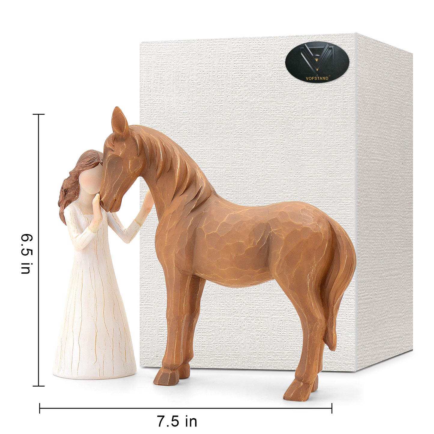 Horse Gifts for Girls Women - Girl Embraces Horses Figurine Gifts for Horse Lovers Women Sculpted Hand-Painted Resin Decor Cowgirl Equestrian Gifts Stuff