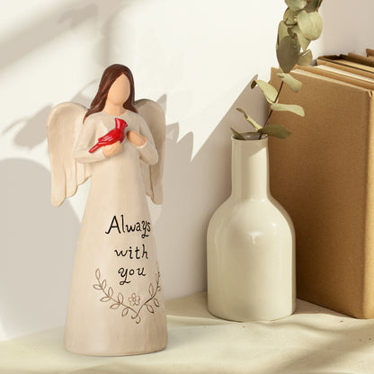 Cardinal Gifts for Women – Christmas Red Cardinal Decor Angel Figurine, Sympathy Gifts for Loss of Loved One, Grief Gifts for Women, Memorial Bereavement Gifts
