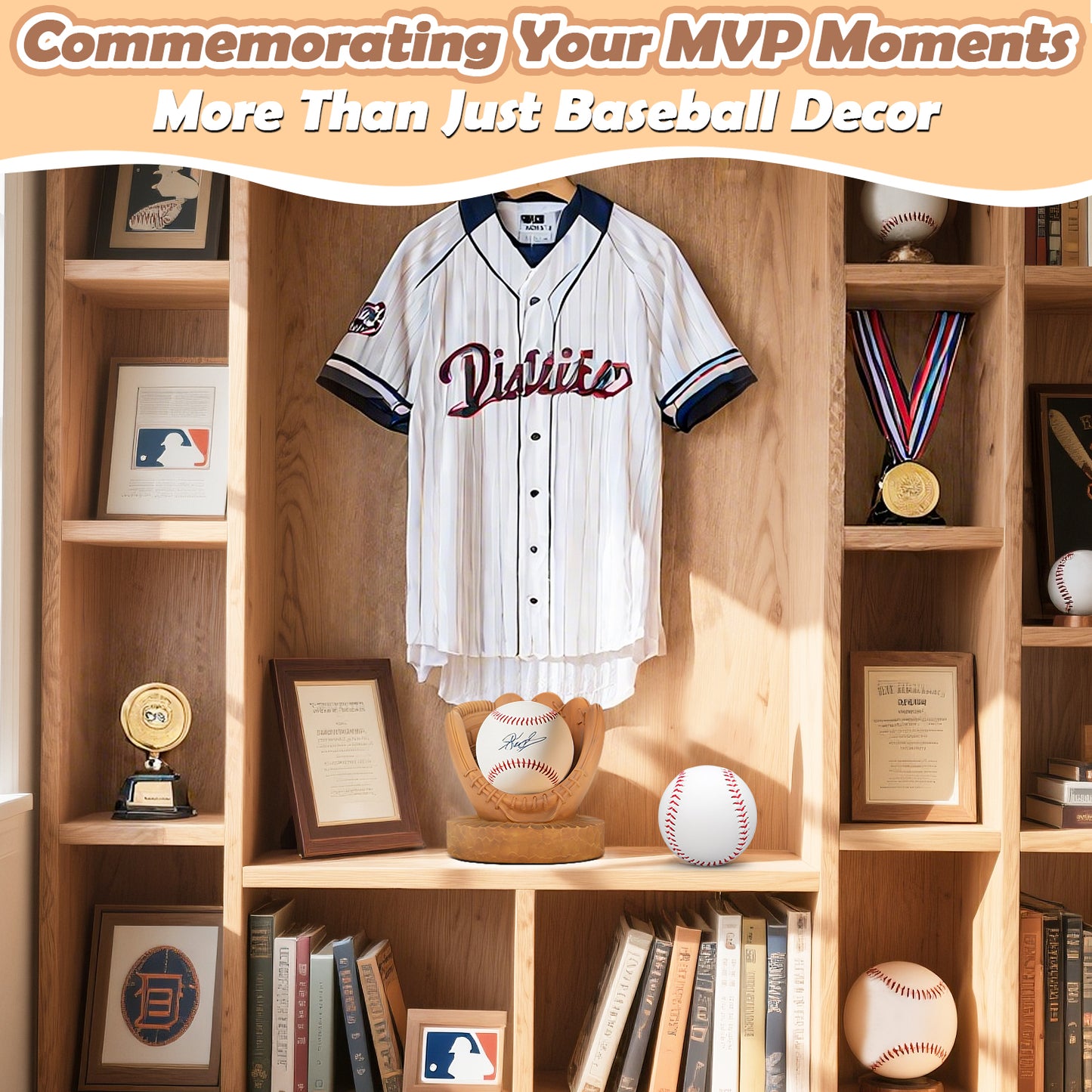 Baseball Holder Baseball Display Set: Baseball Glove Ball Holder Baseball Gifts for Boys,Sons, Men, Team Player,Resin Baseball Stand Baseball Collector Memorabilia Gift Baseball Themed Decor