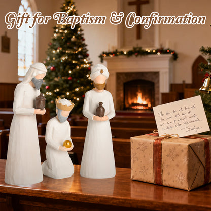 Nativity Set Three Wise Men - 8.7" Large Size Hand-Carved Resin Nativity Collection Figurines,3 Pcs Classic Nativity Scene Wisemen Figures Indoor 3 Kings Christmas Decorations Gifts for Holy Family