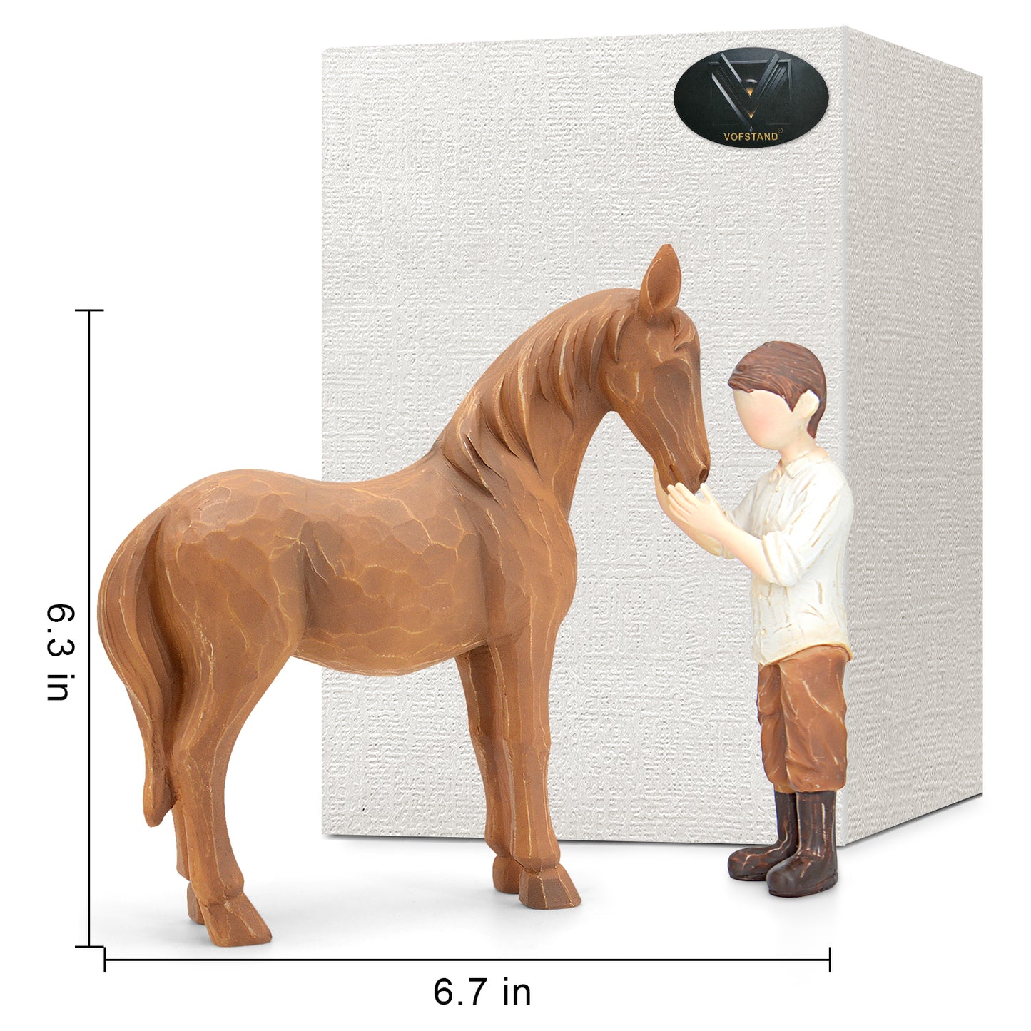 Horse Stuff Cowboys Gifts Christmas - Cowboy Embraces Horse Figurine Gifts for Horses Lovers Sculpted Hand-Painted Resin Horses Decor Equestrian