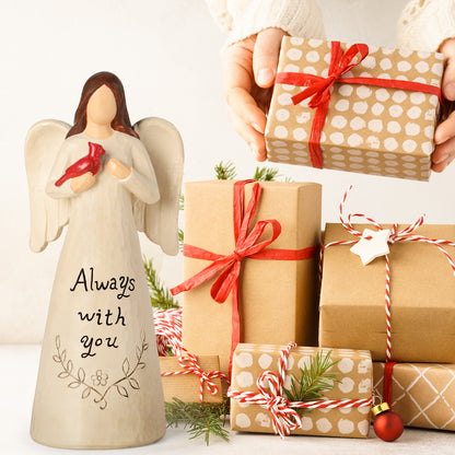 Cardinal Gifts for Women – Christmas Red Cardinal Decor Angel Figurine, Sympathy Gifts for Loss of Loved One, Grief Gifts for Women, Memorial Bereavement Gifts