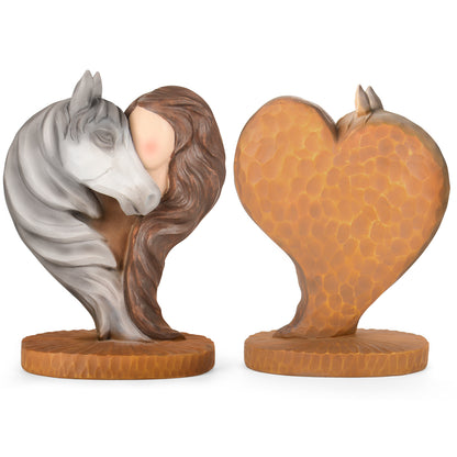 Horse Gifts for Girls Women - Horse Stuff Figurine Gifts for Horses Lovers Women Sculpted Hand-Painted Resin Cowgirl Equestrian Memorial Gift