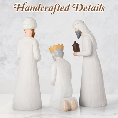 Nativity Set Three Wise Men - 8.7" Large Size Hand-Carved Resin Nativity Collection Figurines,3 Pcs Classic Nativity Scene Wisemen Figures Indoor 3 Kings Christmas Decorations Gifts for Holy Family