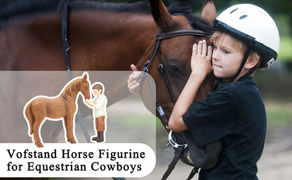 Horse Stuff Cowboys Gifts Christmas - Cowboy Embraces Horse Figurine Gifts for Horses Lovers Sculpted Hand-Painted Resin Horses Decor Equestrian