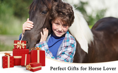Horse Stuff Cowboys Gifts Christmas - Cowboy Embraces Horse Figurine Gifts for Horses Lovers Sculpted Hand-Painted Resin Horses Decor Equestrian