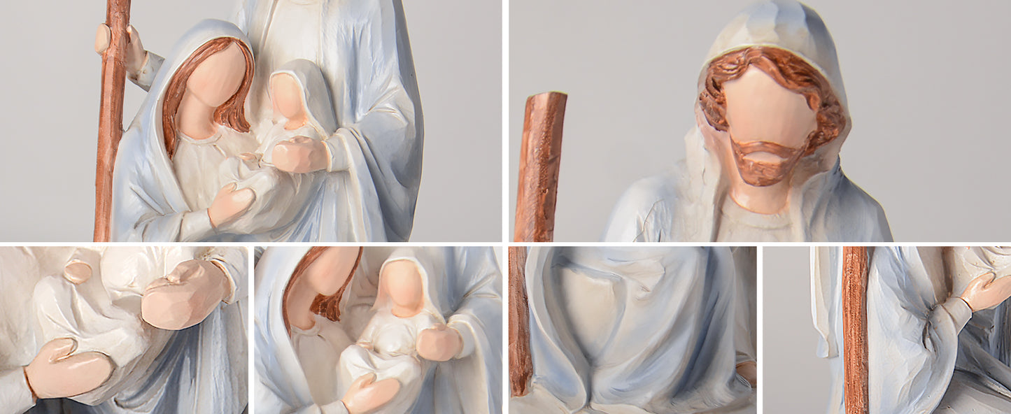 Nativity Set Holy Family Statue - 10 inch Handcrafted Christmas Nativity Figurine, Indoor Resin Nativity Ornaments Sets, Religious Gifts for Daughter, Wife, Family, Christian Home Holiday Decoration