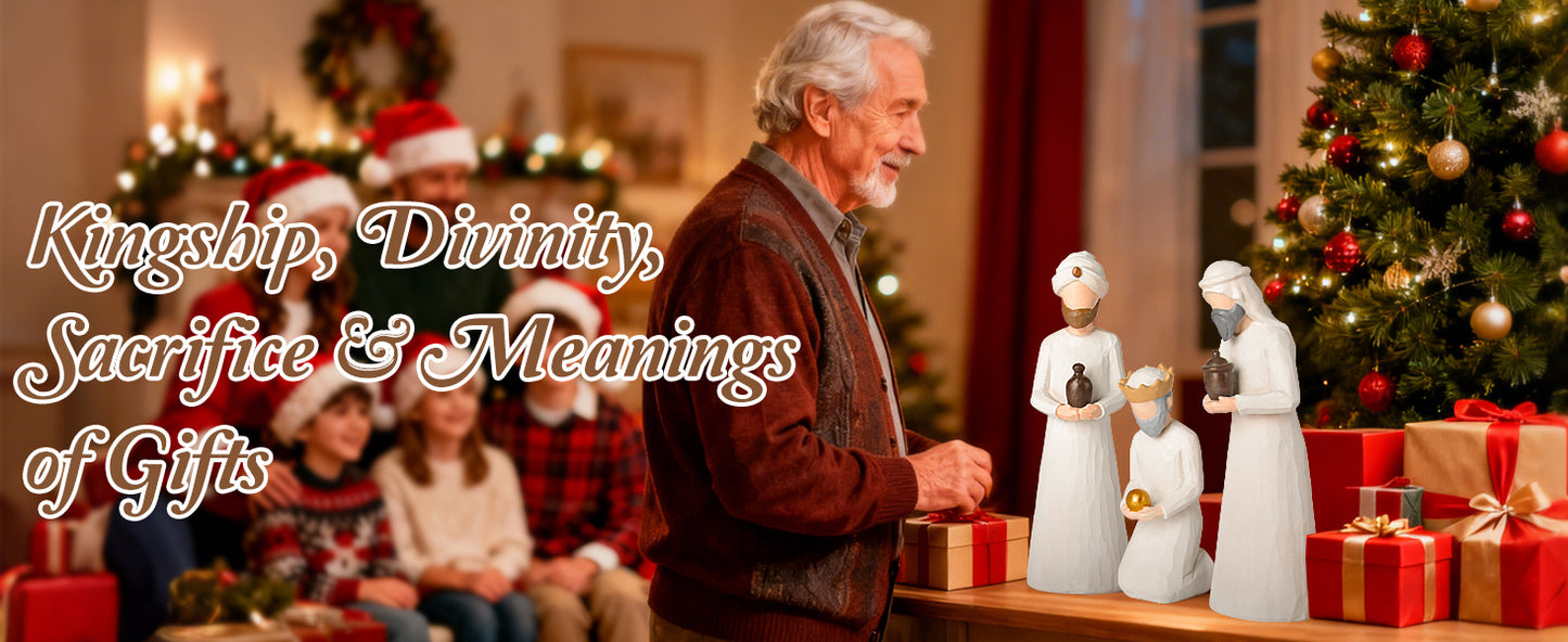 Nativity Set Three Wise Men - 8.7" Large Size Hand-Carved Resin Nativity Collection Figurines,3 Pcs Classic Nativity Scene Wisemen Figures Indoor 3 Kings Christmas Decorations Gifts for Holy Family