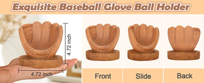 Baseball Holder Baseball Display Set: Baseball Glove Ball Holder Baseball Gifts for Boys,Sons, Men, Team Player,Resin Baseball Stand Baseball Collector Memorabilia Gift Baseball Themed Decor