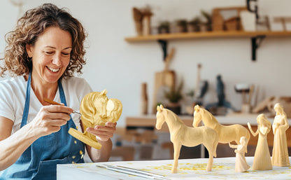 Horse Gifts for Girls Women - Horse Stuff Figurine Gifts for Horses Lovers Women Sculpted Hand-Painted Resin Cowgirl Equestrian Memorial Gift