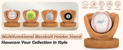 Baseball Holder Baseball Display Set: Baseball Glove Ball Holder Baseball Gifts for Boys,Sons, Men, Team Player,Resin Baseball Stand Baseball Collector Memorabilia Gift Baseball Themed Decor