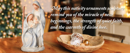 Nativity Set Holy Family Statue - 10 inch Handcrafted Christmas Nativity Figurine, Indoor Resin Nativity Ornaments Sets, Religious Gifts for Daughter, Wife, Family, Christian Home Holiday Decoration