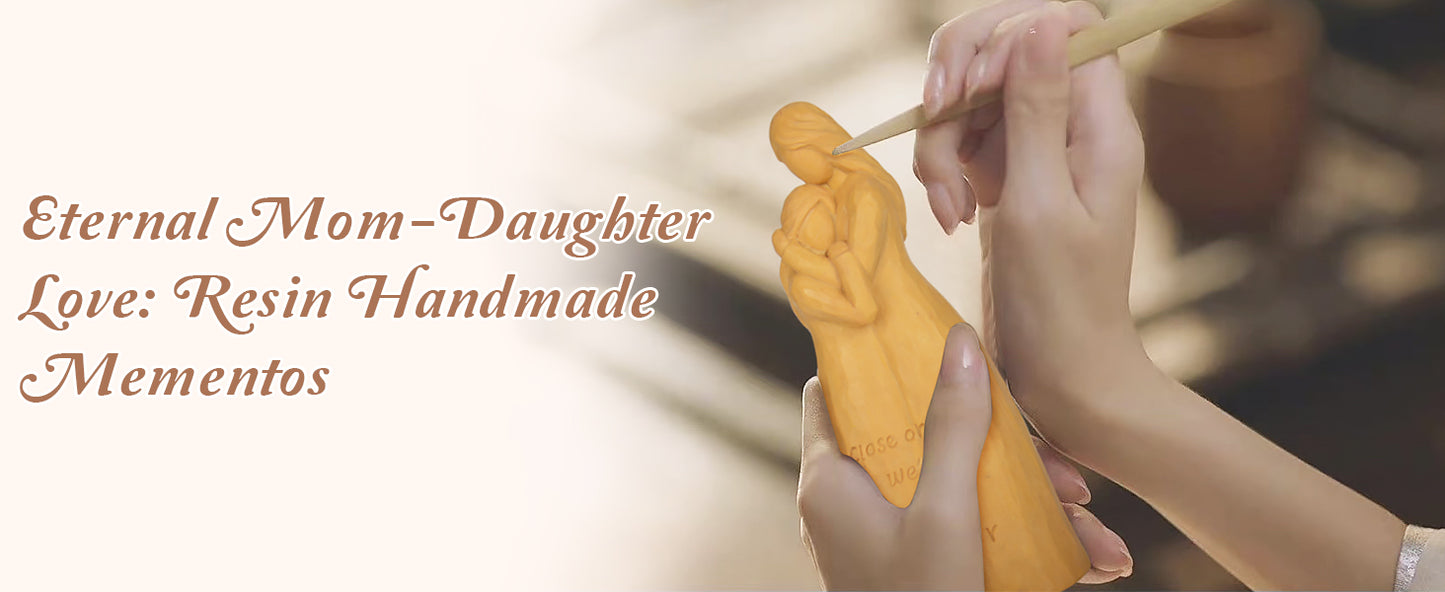 Mom Birthday Gifts From Daughter: 9.25'' Mother Daughter Figurine Mom Gifts Hand-Painted Resin Sculpture, Mothers Day Christmas Sentimental Gifts for Moms - Close Or Apart, We're Always Together