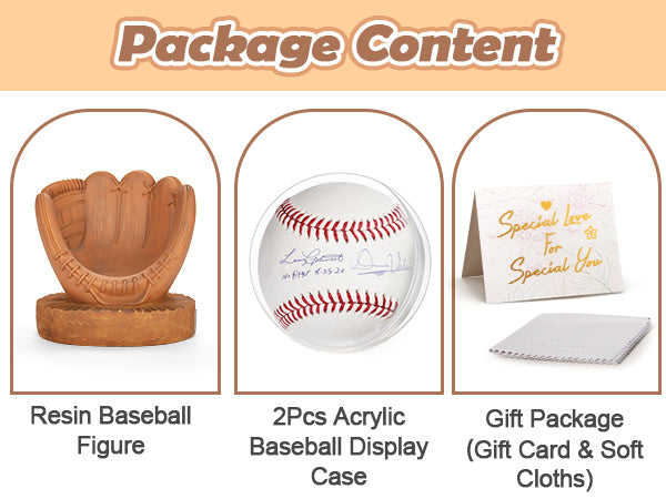 Baseball Holder Baseball Display Set: Baseball Glove Ball Holder Baseball Gifts for Boys,Sons, Men, Team Player,Resin Baseball Stand Baseball Collector Memorabilia Gift Baseball Themed Decor