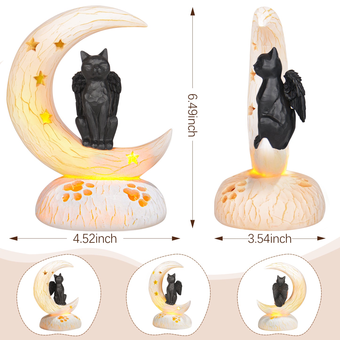 Black cat on Moon with sympathy card size