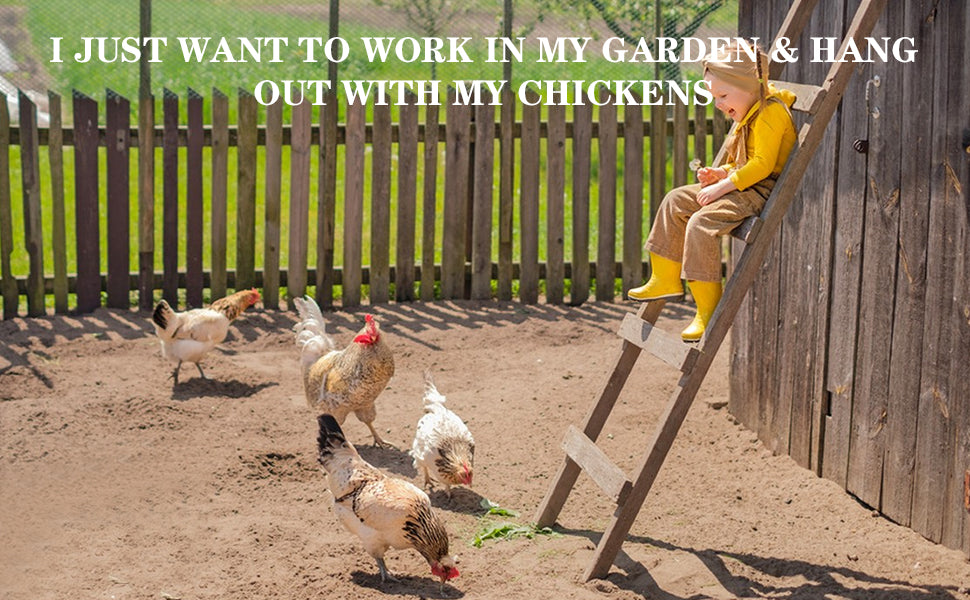 Brown Rooster with Girl Figurine Statue in court yard