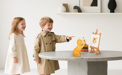 Cat Arttist's Self-Portrait Figurines Statues Set Whismsical Decor on table 2