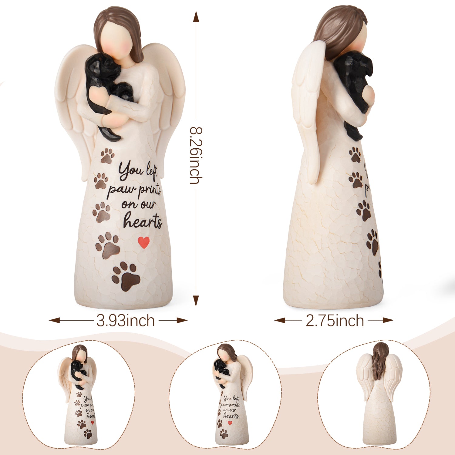 affection angel embrace a black dog size