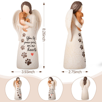 affection angel embrace a brown dog