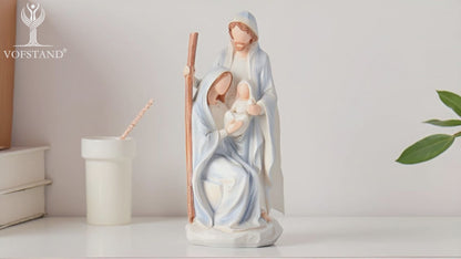 Nativity Set Holy Family Statue - 10 inch Handcrafted Christmas Nativity Figurine, Indoor Resin Nativity Ornaments Sets, Religious Gifts for Daughter, Wife, Family, Christian Home Holiday Decoration