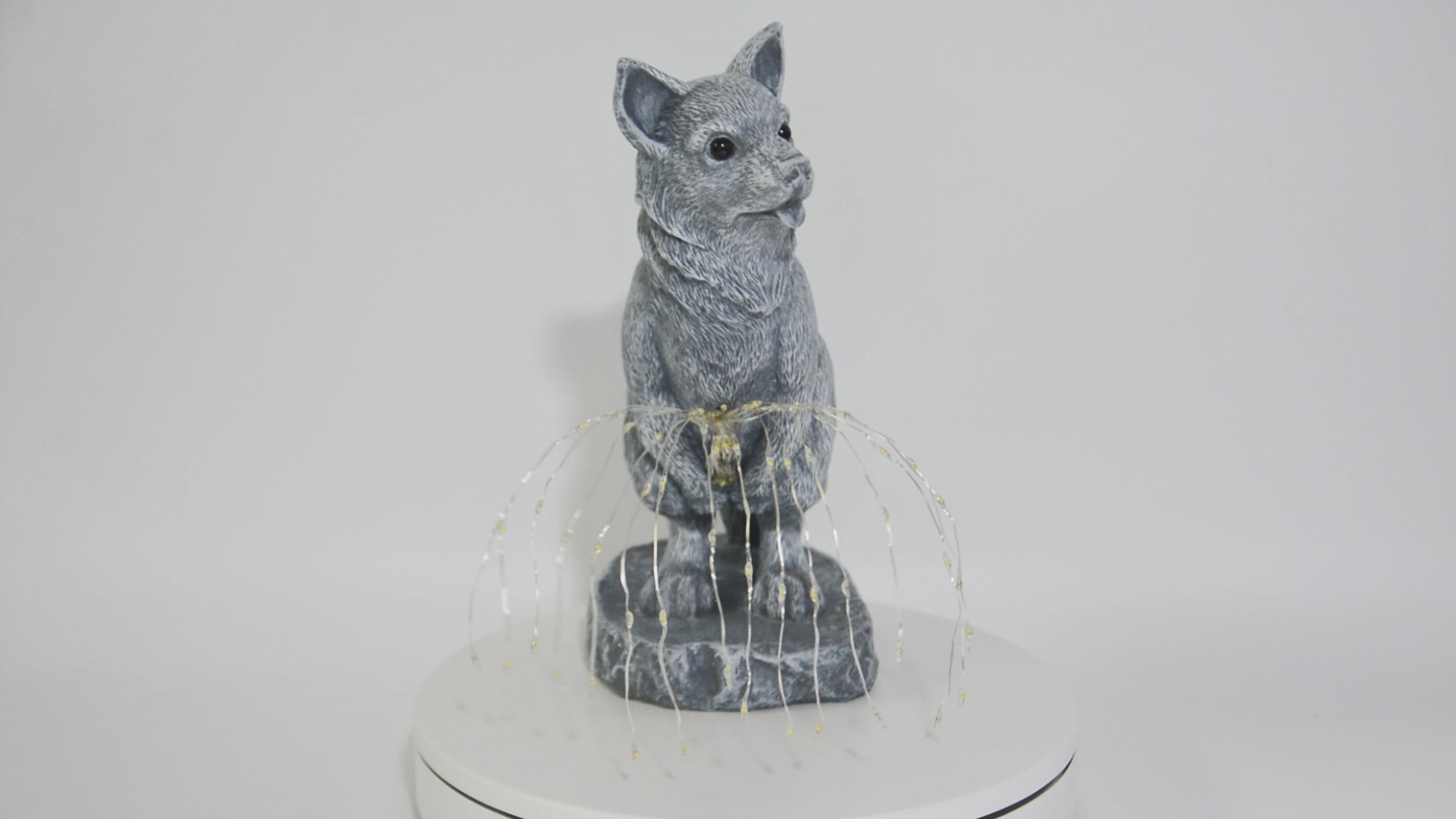dog garden statue with solar LED light flow style