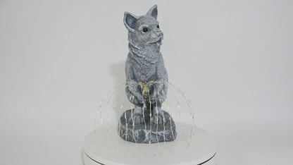 dog garden statue with solar LED light flow style